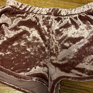 Small pink velvet shorts